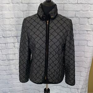August max quilted coat with red lining, double zipper size 1